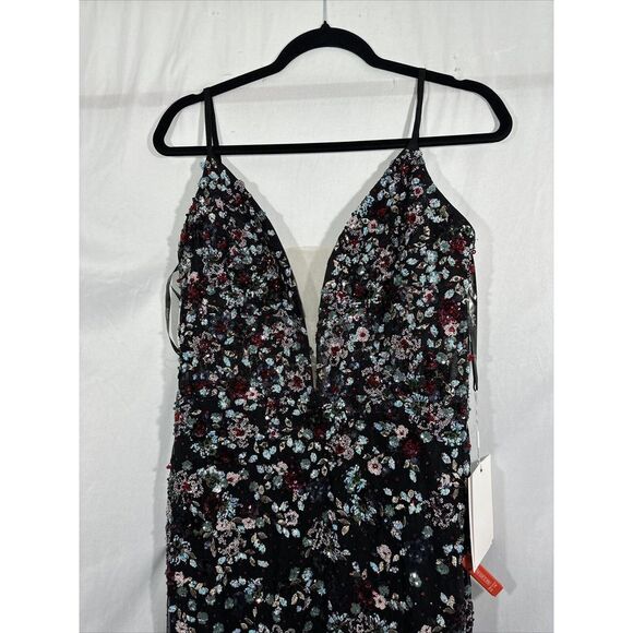 NWT‎ $798 Mac Duggal [ 12 ] 20332 Embellished Plunge Neck Sleeveless Gown J188 - Picture 10 of 15